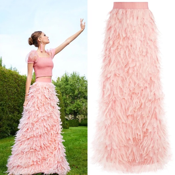 Alice + Olivia Dresses & Skirts - Alice + Olivia Ursula Pink Feather Ball Gown Skirt - 6